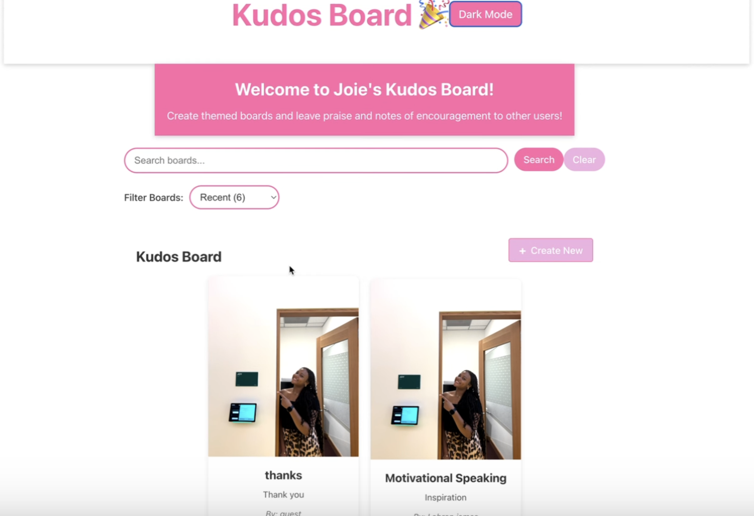 Kudos Board Project